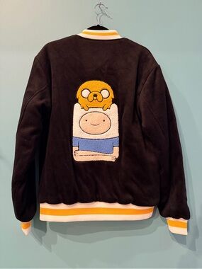 Adventure Time Daylight Curfew wool varsity letterman quilted Jacket Black